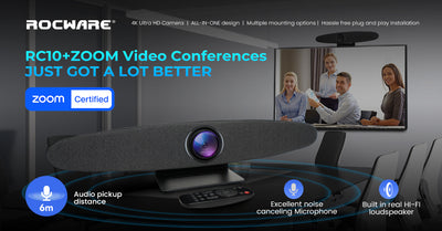 ROCWARE RC10 All-in-one 4K UHD USB MeetingWindow is now certified for Zoom Rooms