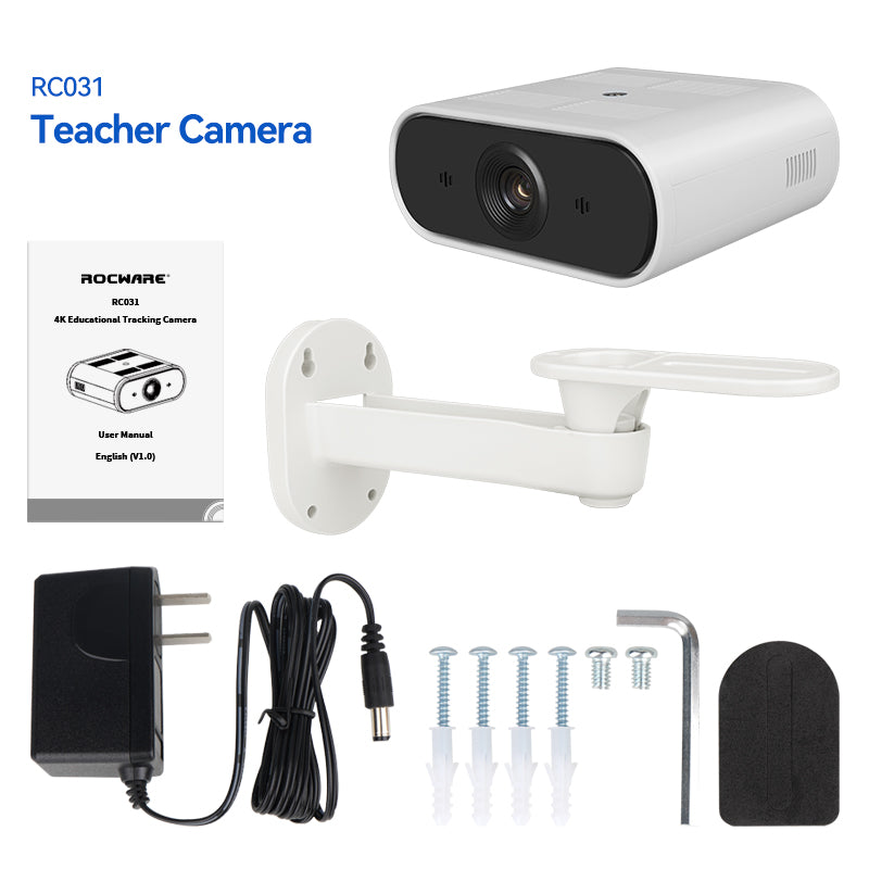 ROCWARE Education - Hybrid/Distance Learning 4K AI Auto Tracking Classroom Camera