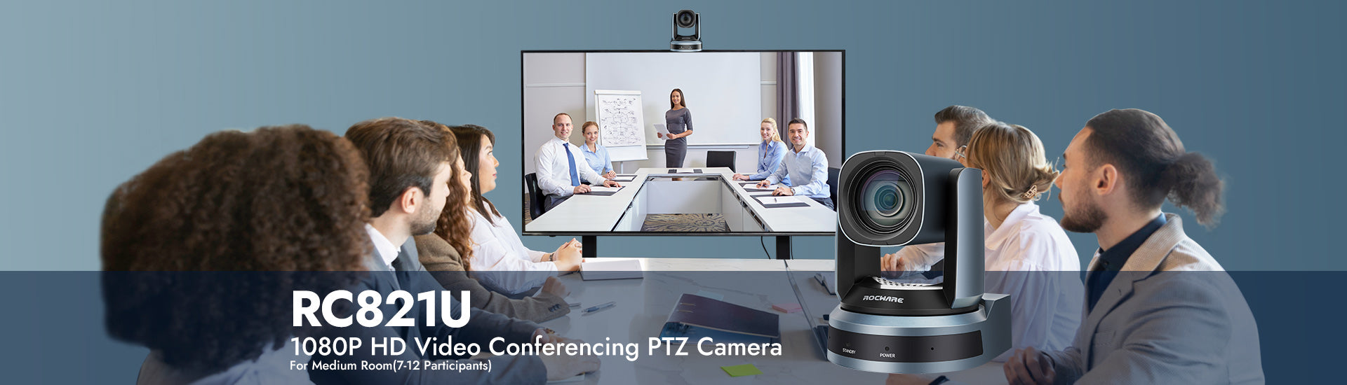 RC821U Zoom Certified 1080P 60FPS PTZ Camera 12X Optical Zoom 72.5° Fi ...