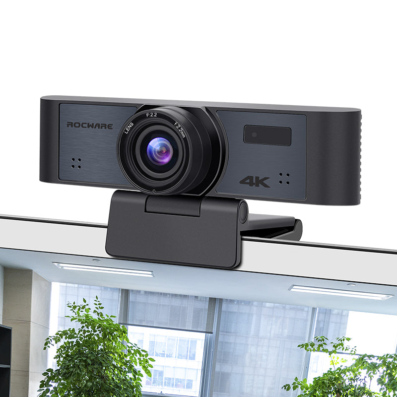 Rocware RC16 4K USB AI Webcam with 110°FoV, 8X digital zoom, Humanoid Tracking and auto framing