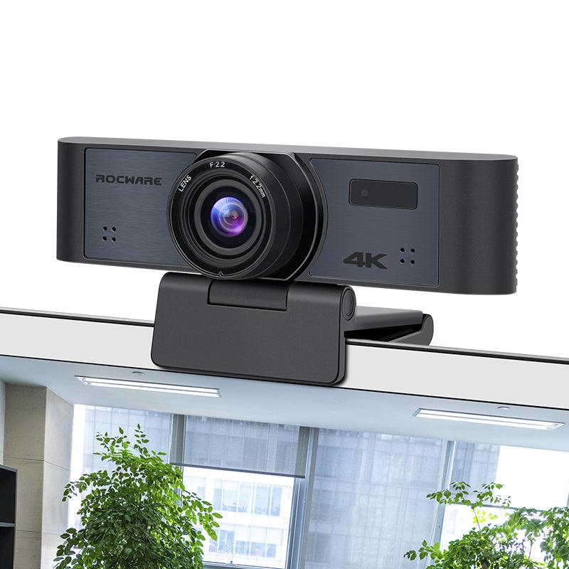 Webcam AI USB Rocware RC16 4K avec 110°FoV, zoom numérique 8X, suivi humanoïde et cadrage automatique